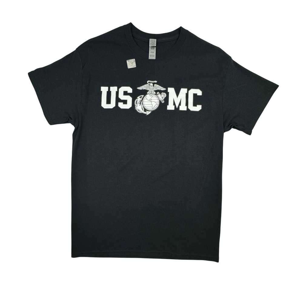 USMC Marine Corps Bulldog Gildan Heavyweight T-Shirt Black Men's Medium NWOT